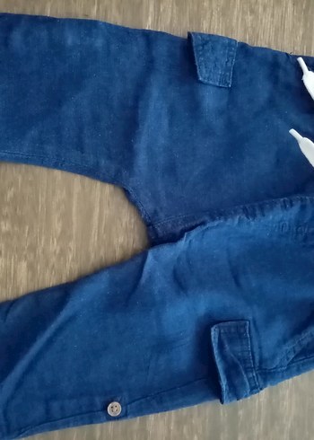 Erkek Çocuk Koyu Mavi Bol Kesim Denim Pantolon