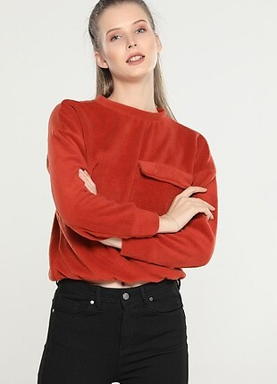 Cep Detay Polar Sweatshirt