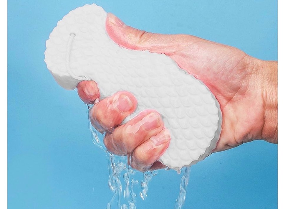 Gri-Beyaz Banyo Süngeri - Görsel 2