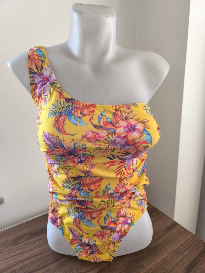 Sarı Desenli Kadın Mayo - Görsel 2