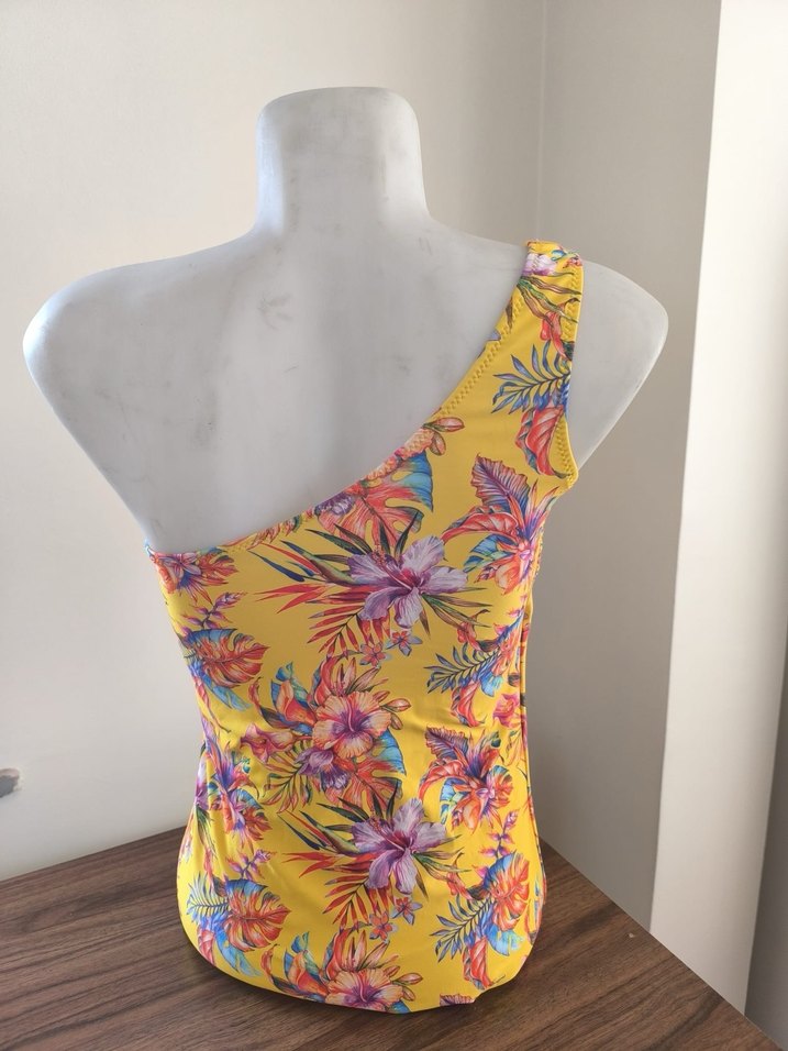 Sarı Desenli Kadın Mayo - Görsel 3