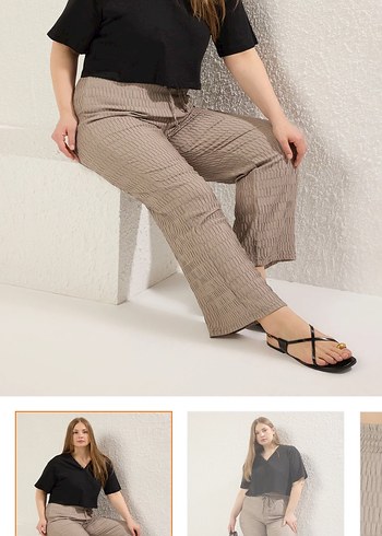 Kadın Gri Rahat Pantolon - Görsel 4