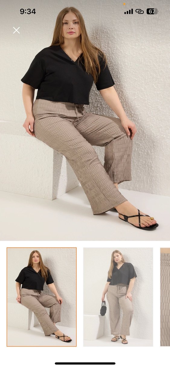 Kadın Gri Rahat Pantolon - Görsel 4