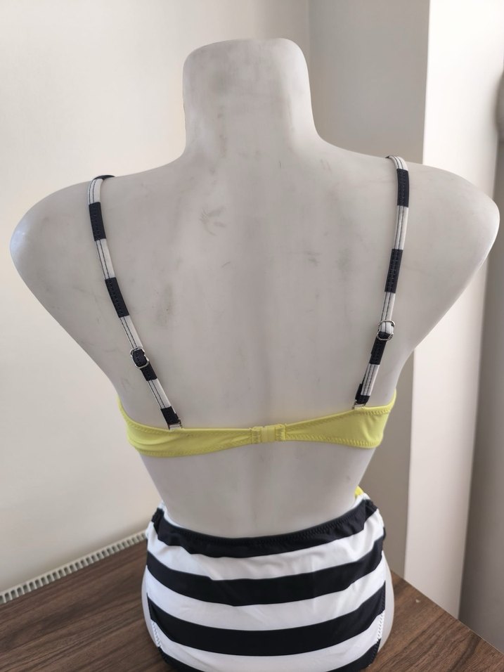 Zebra Desenli Sarı Mini Bikini - Görsel 3