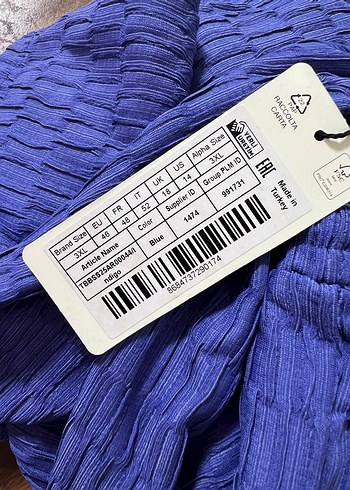 Büyük Beden Mavi Rahat Kesim Pantolon - Görsel 5