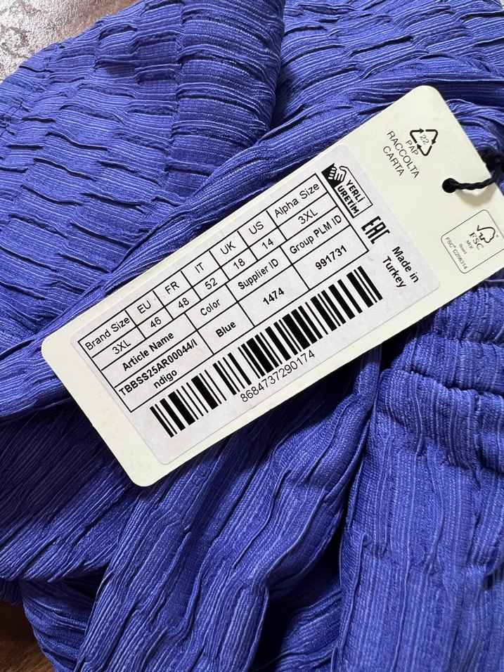 Büyük Beden Mavi Rahat Kesim Pantolon - Görsel 5