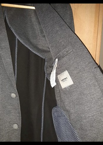 Düğmeli Gri Erkek Blazer Ceket - Görsel 2