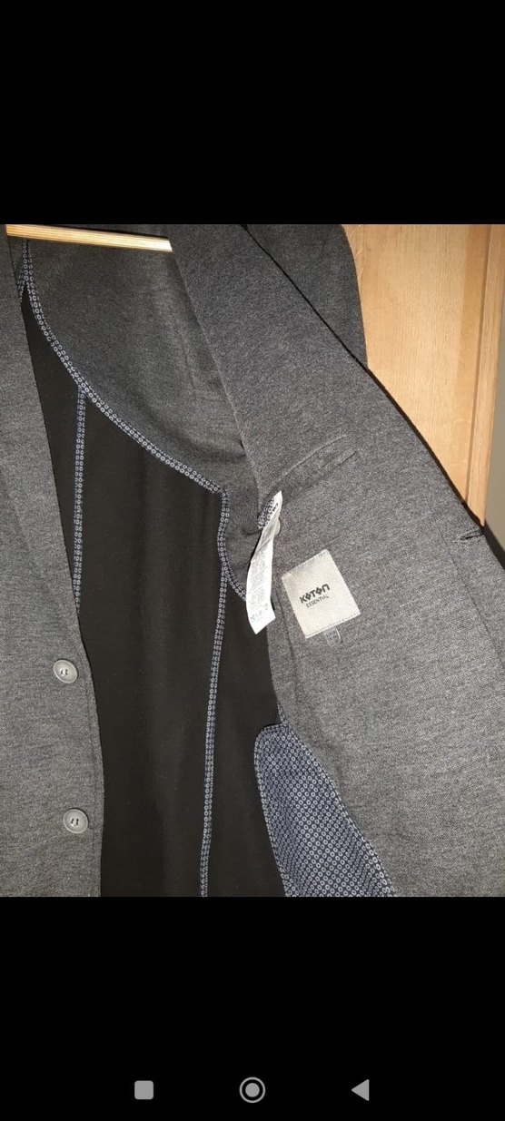 Düğmeli Gri Erkek Blazer Ceket - Görsel 2