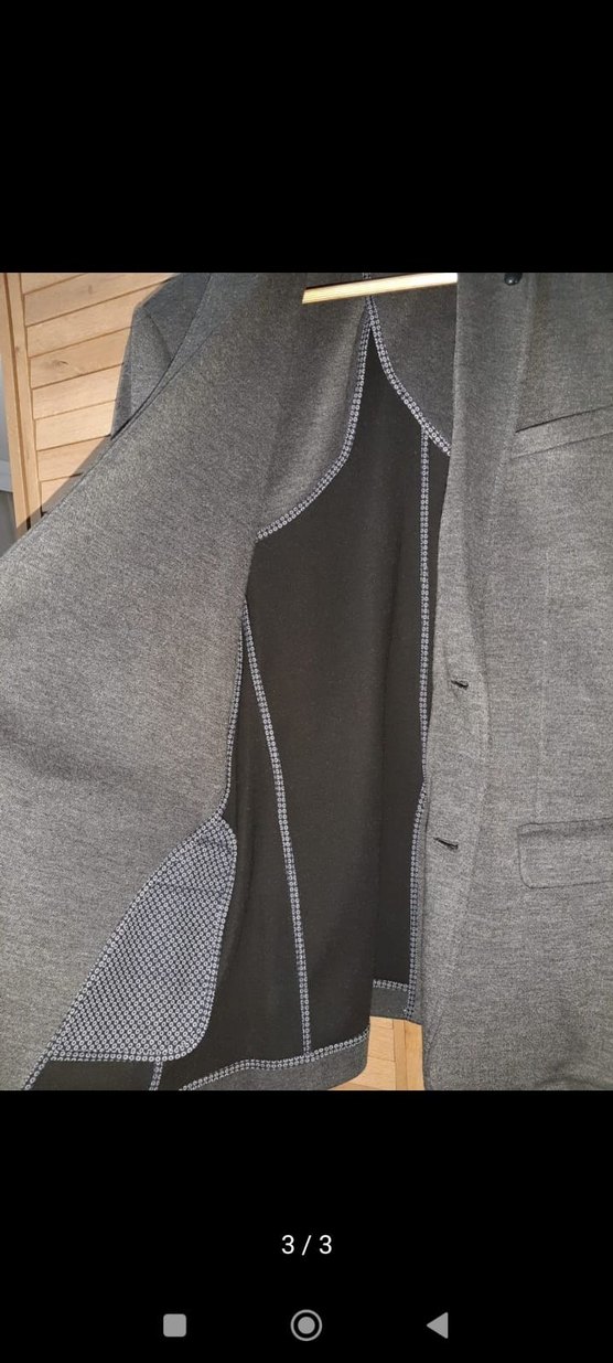 Düğmeli Gri Erkek Blazer Ceket - Görsel 3