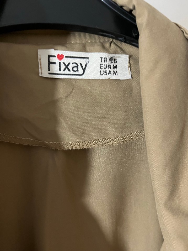 Bej Kemerli Uzun Kadın Trençkot - Görsel 2