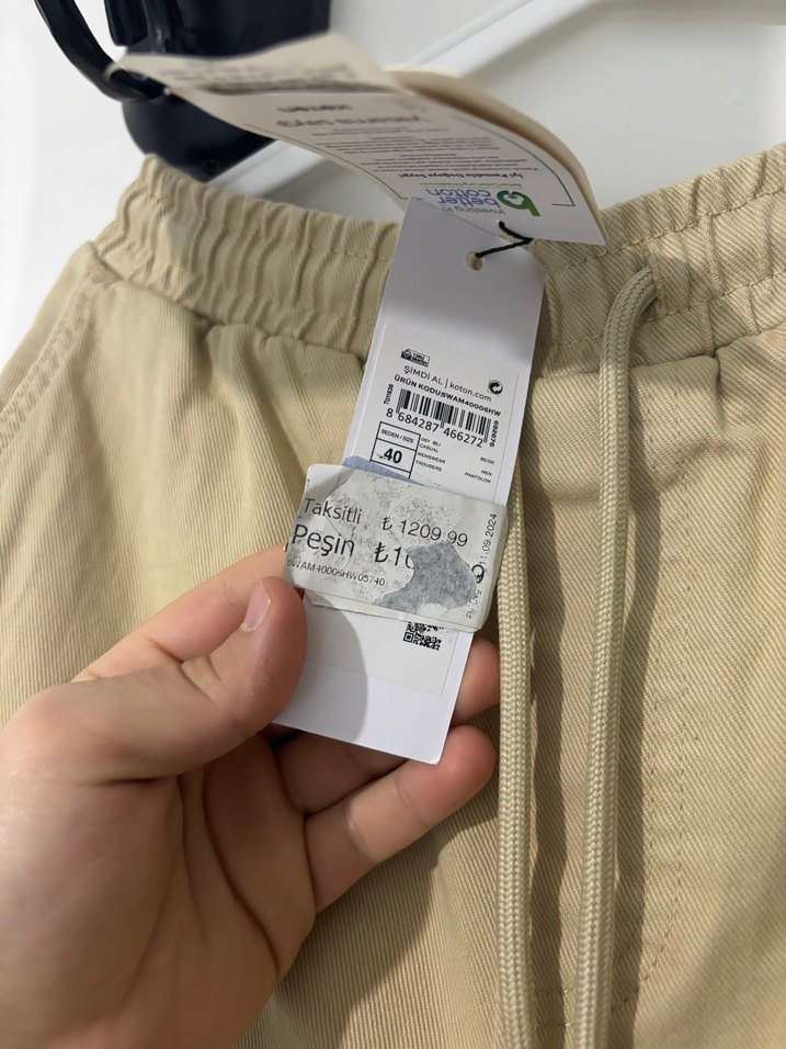 Koton Bej Erkek Kargo Pantolon - Görsel 3