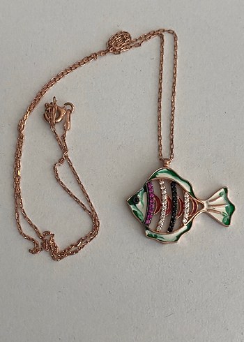 Beden çeşitli Renk Gümüş mineli Balık rosegold Kolye