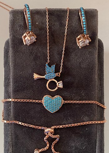 Gümüş rosegold takıseti