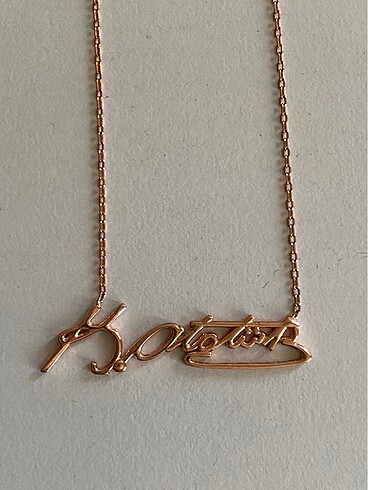 Beden Gümüş Rosegold Atatürk imzalı kolye