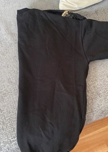 m Beden siyah Renk Siyah Püsküllü Nakışlı Bohem Sweatshirt