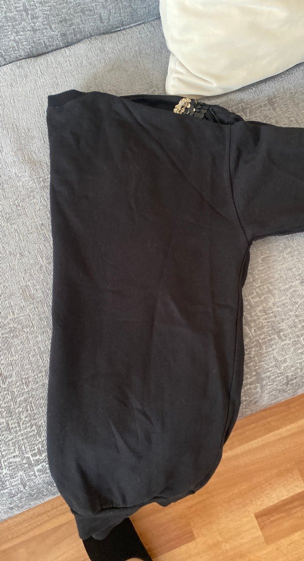 Siyah Püsküllü Nakışlı Bohem Sweatshirt - Görsel 4