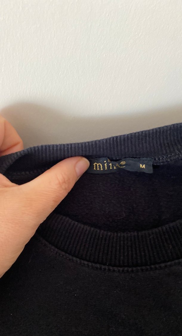 Siyah Püsküllü Nakışlı Bohem Sweatshirt - Görsel 2