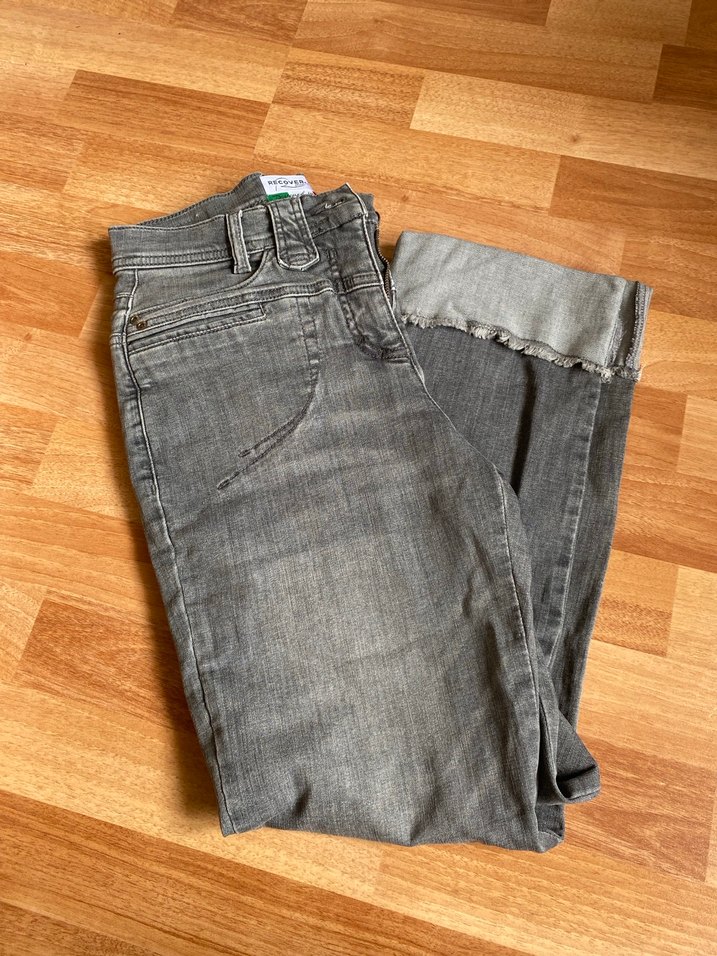 Gri Regular Fit Kadın Midi Denim Jean - Görsel 2