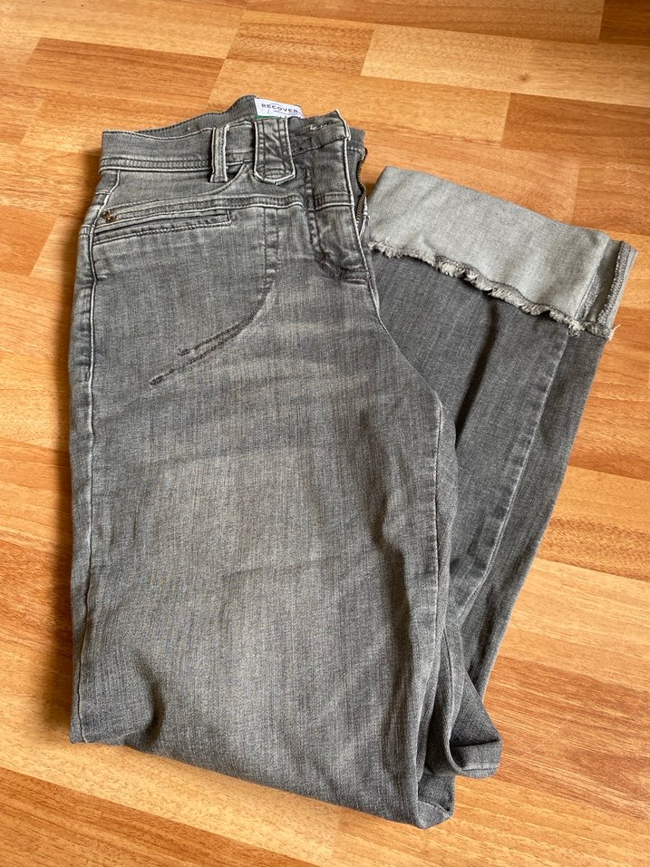 Gri Regular Fit Kadın Midi Denim Jean - Görsel 3