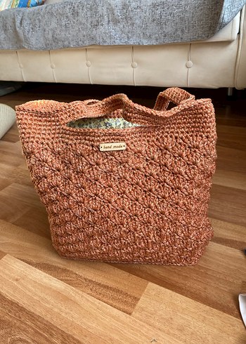 Bohem Örgü Kadın Çanta Kahverengi - Görsel 5