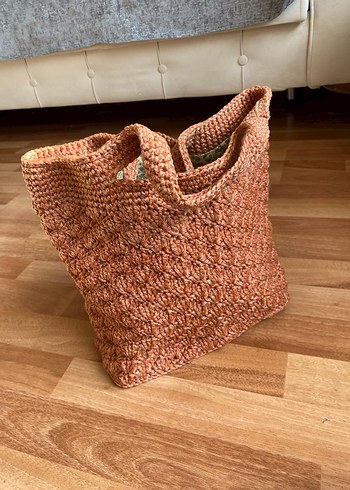 Bohem Örgü Kadın Çanta Kahverengi - Görsel 4