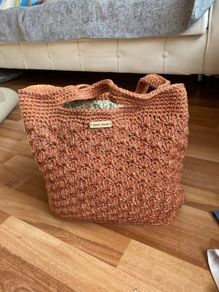 Bohem Örgü Kadın Çanta Kahverengi - Görsel 5