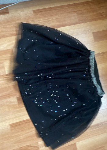 LC Waikiki Kız Çocuk Siyah Parlak Gotik Etek