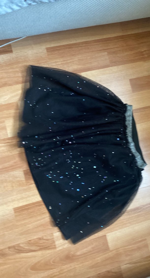 Kız Çocuk Siyah Parlak Gotik Etek - Görsel 2