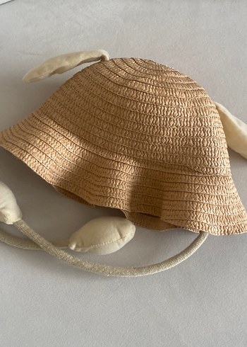 Nakışlı Bebek Şapkası Kulaklı Bej - Görsel 5