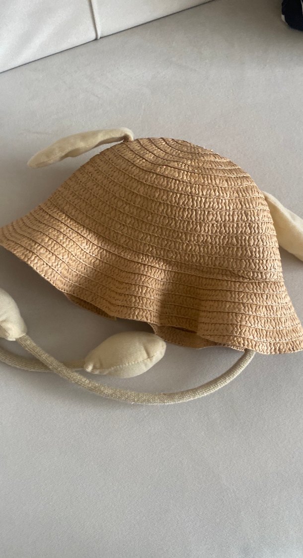 Nakışlı Bebek Şapkası Kulaklı Bej - Görsel 5