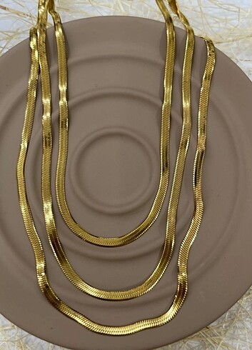 Diğer GOLD İTALYAN ÇELİK ÜÇLÜ KOLYE 