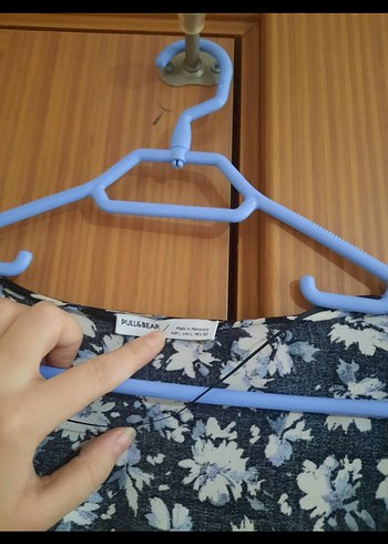 l Beden mavi Renk Bohem Uzun Kollu Mini Kadın Elbise