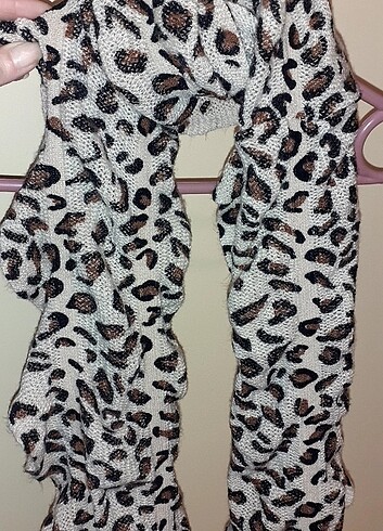  Beden kahverengi Renk LEOPAR DESENLİ ATKI
