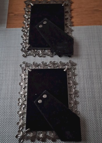 Çiçek Desenli Kahverengi Metal Çerçeve - Görsel 4