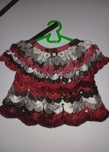 Bordo Bohem Desenli Kız Çocuk Triko - Görsel 3