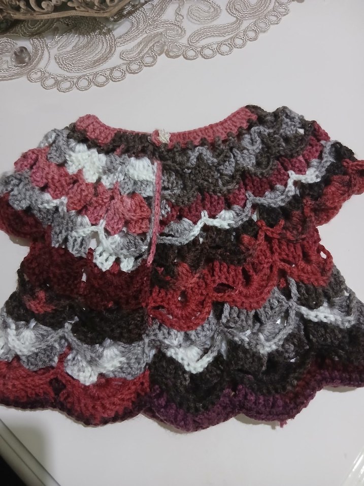 Bordo Bohem Desenli Kız Çocuk Triko - Görsel 5