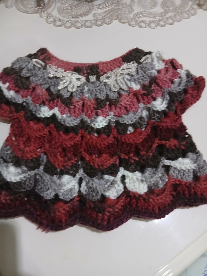 Bordo Bohem Desenli Kız Çocuk Triko - Görsel 4