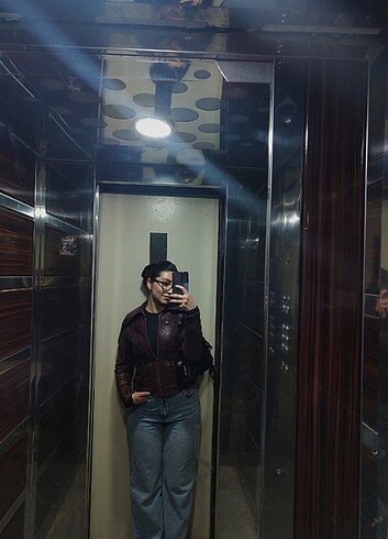 Koton deri ceket bordo