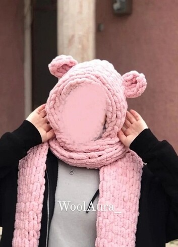 Atkılı bere puffy atkılı bere