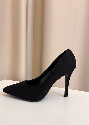 Deichmann Siyah Süet Stiletto Kadın Topuklu Ayakkabı