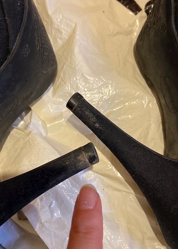 Siyah Goth Stiletto Tokalı Kadın Topuklu Ayakkabı - Görsel 7