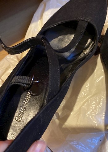 Siyah Goth Stiletto Tokalı Kadın Topuklu Ayakkabı - Görsel 5