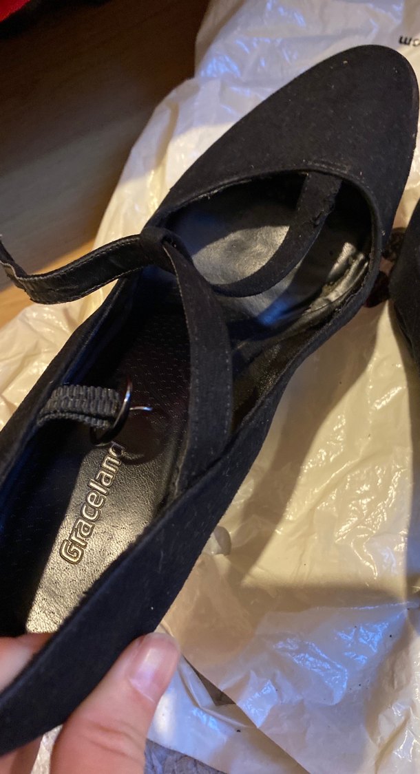 Siyah Goth Stiletto Tokalı Kadın Topuklu Ayakkabı - Görsel 5