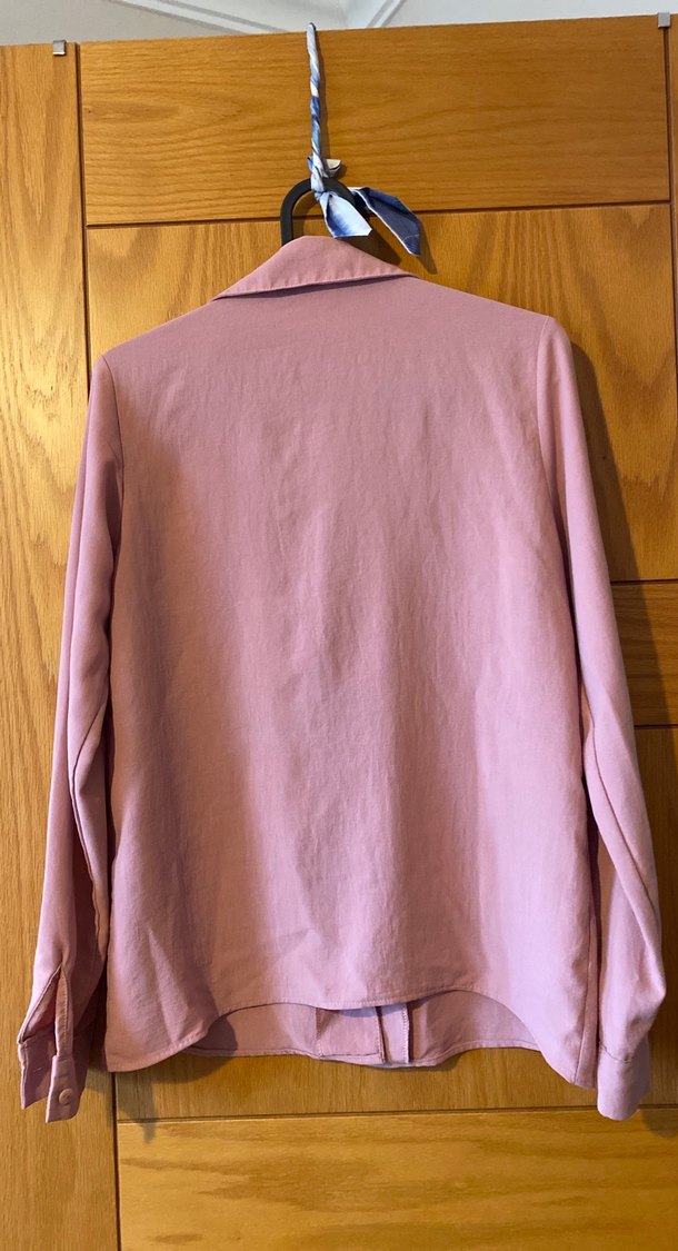 Düğmeli Gül Kurusu Kadın Gömlek - Görsel 3