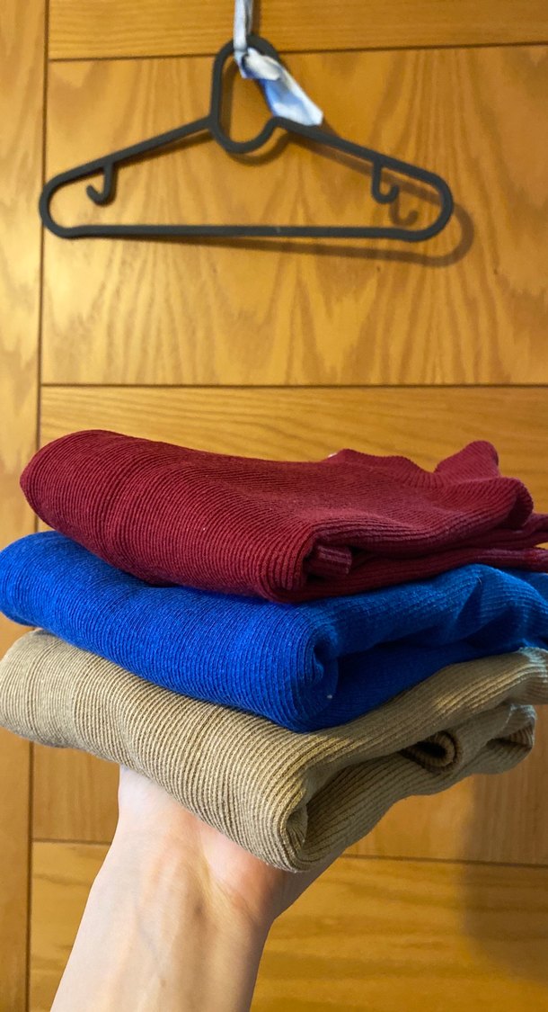 3 adet Kadın Balıkçı Yaka Uzun Kollu Bluz - Görsel 4