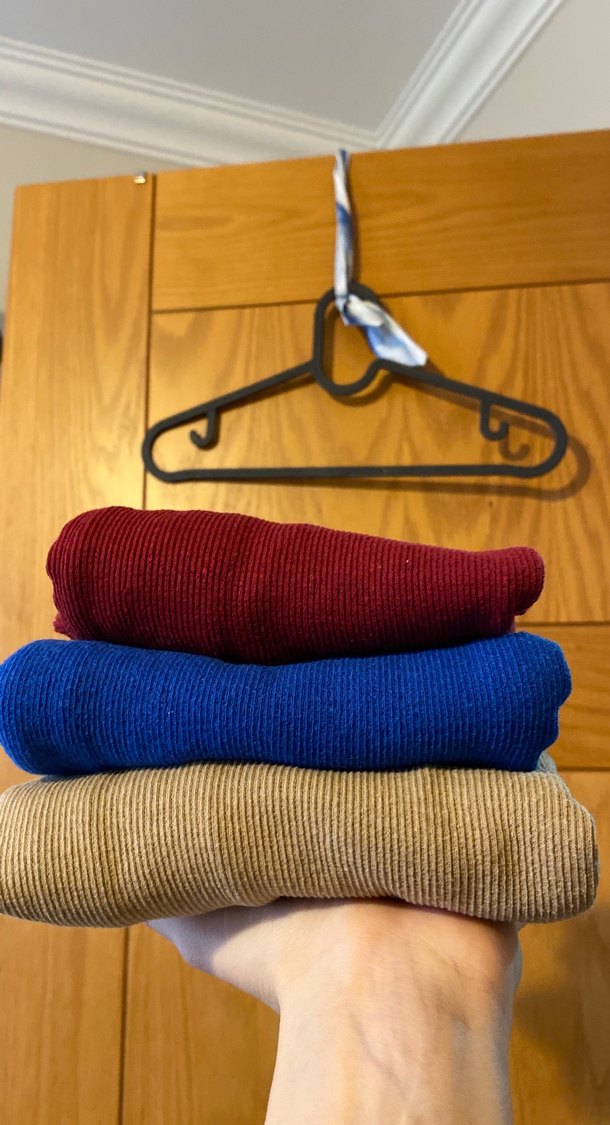 3 adet Kadın Balıkçı Yaka Uzun Kollu Bluz - Görsel 3