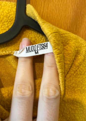 Hardal Sarısı Yüksek Yakalı Kadın Triko - Görsel 3