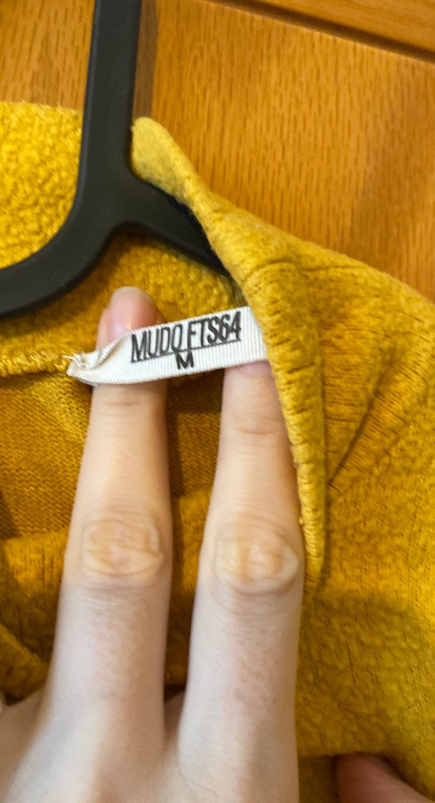 Hardal Sarısı Yüksek Yakalı Kadın Triko - Görsel 3