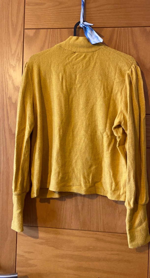 Hardal Sarısı Yüksek Yakalı Kadın Triko - Görsel 2