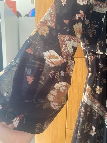 Kahverengi şifon elbise - Görsel 6